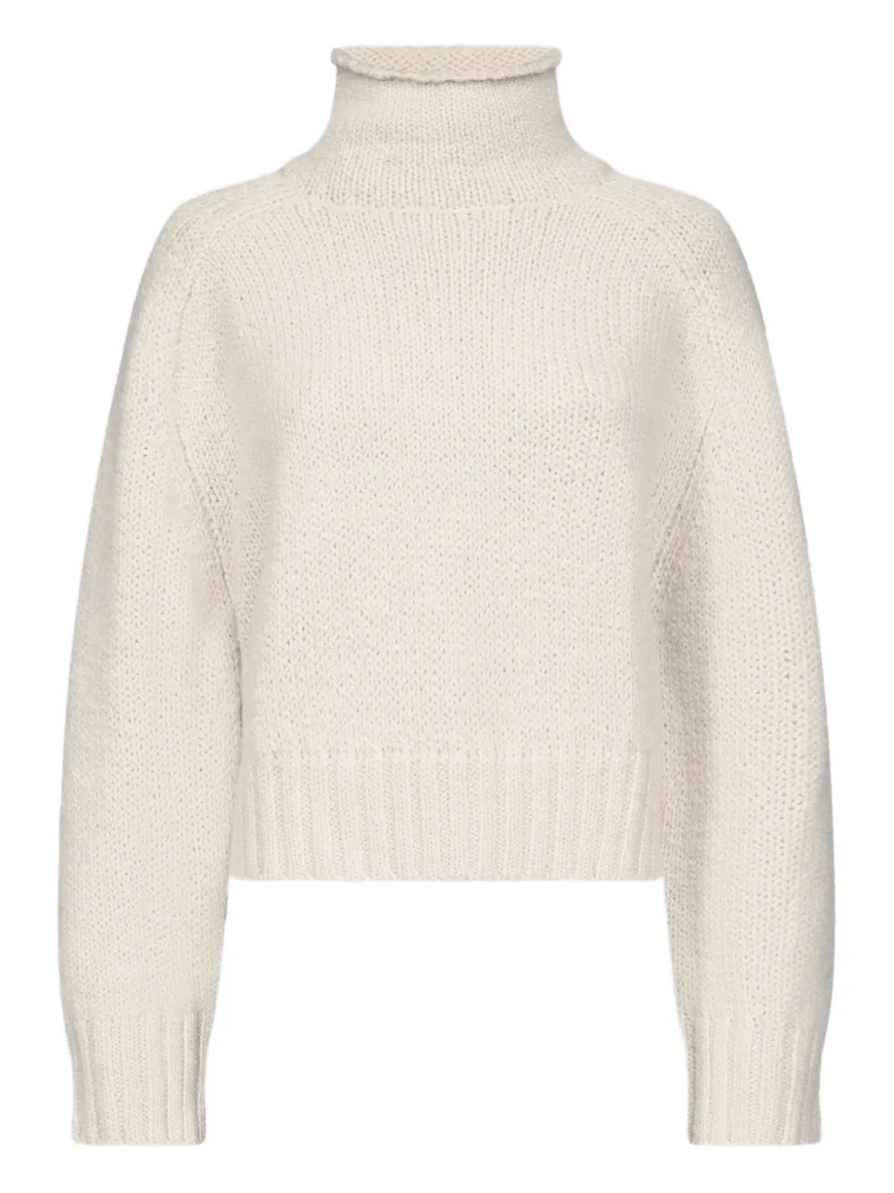 LouLou de Saison KEAN stand collar ribbed sweater | Neutrals | Image 1