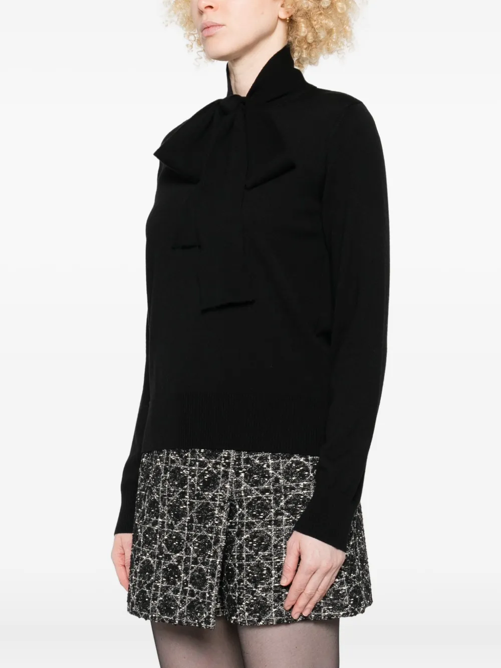 Liviana Conti Tie-detail Sweater In Black