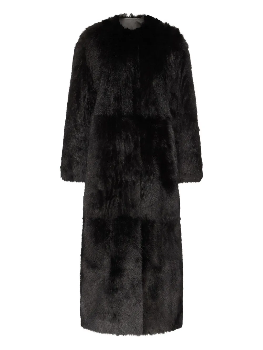 LouLou de Saison shearling panelled coat | Black | Image 1