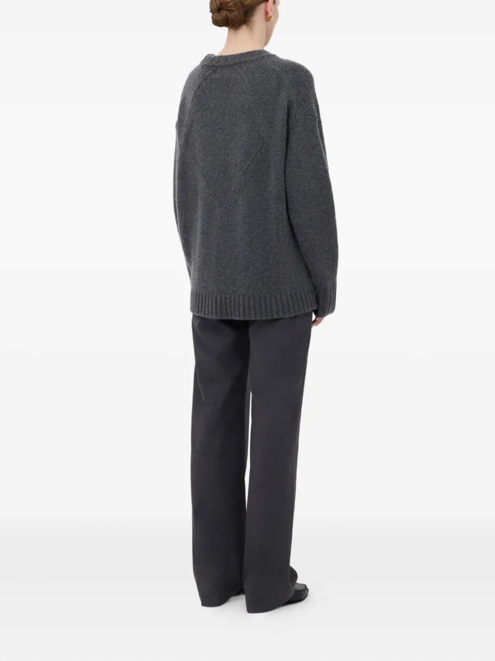 Loulou De Saison Tino Crew Neck Sweater In Gray