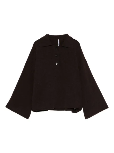 Liviana Conti button-fastening bell-sleeve polo top