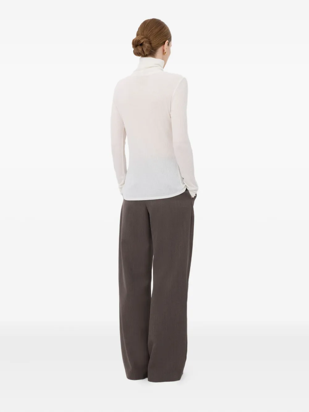 Loulou De Saison Ribbed Turtleneck Sweater In White