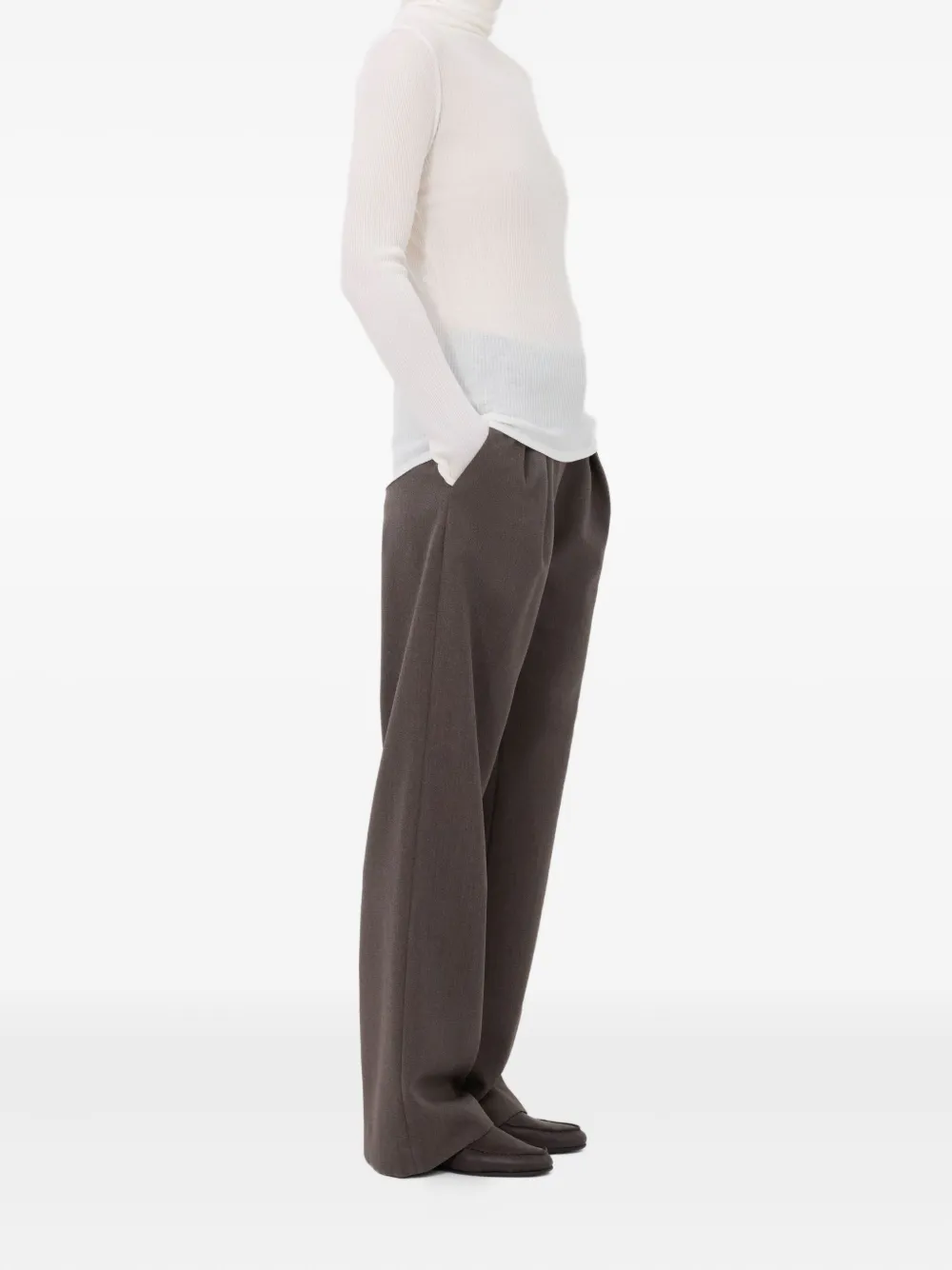 Loulou De Saison Ribbed Turtleneck Sweater In White