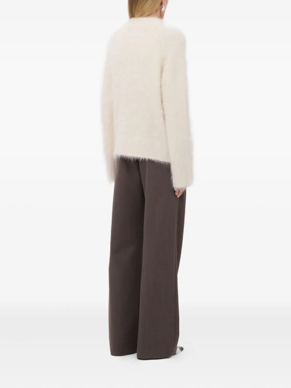 LouLou de Saison LYNN harig vest met V-hals Wit