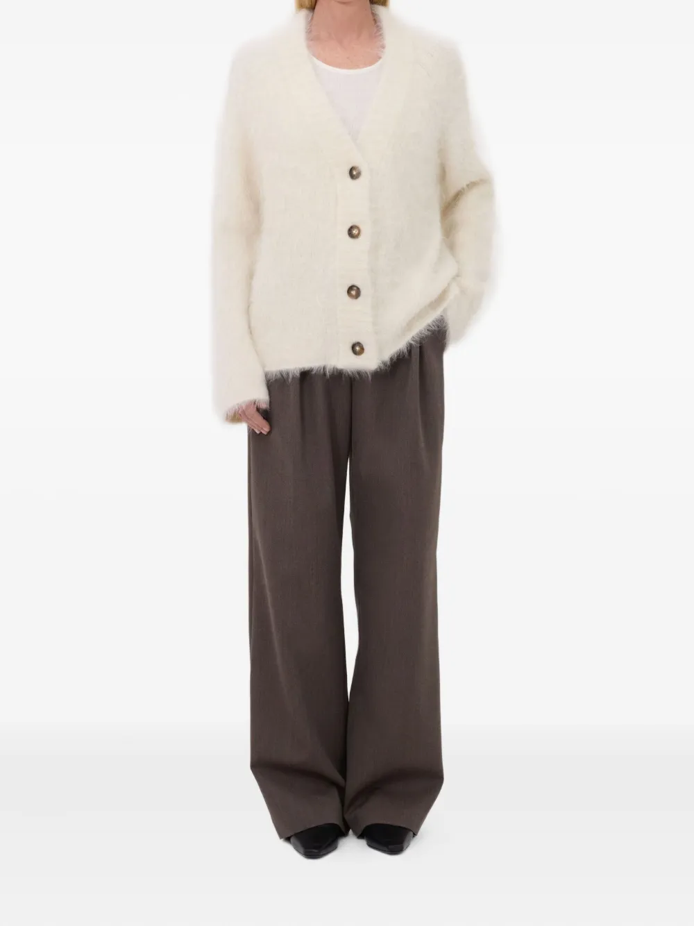 LouLou de Saison LYNN hairy V-neck cardigan | Cardigans | Image 2