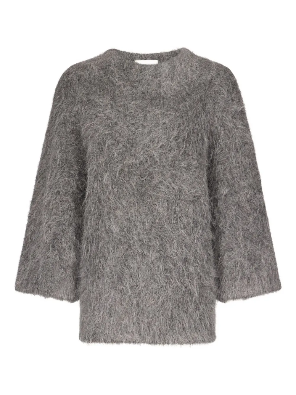 Loulou De Saison Alpaca-blend Three-quarter-sleeve Sweater In Gray