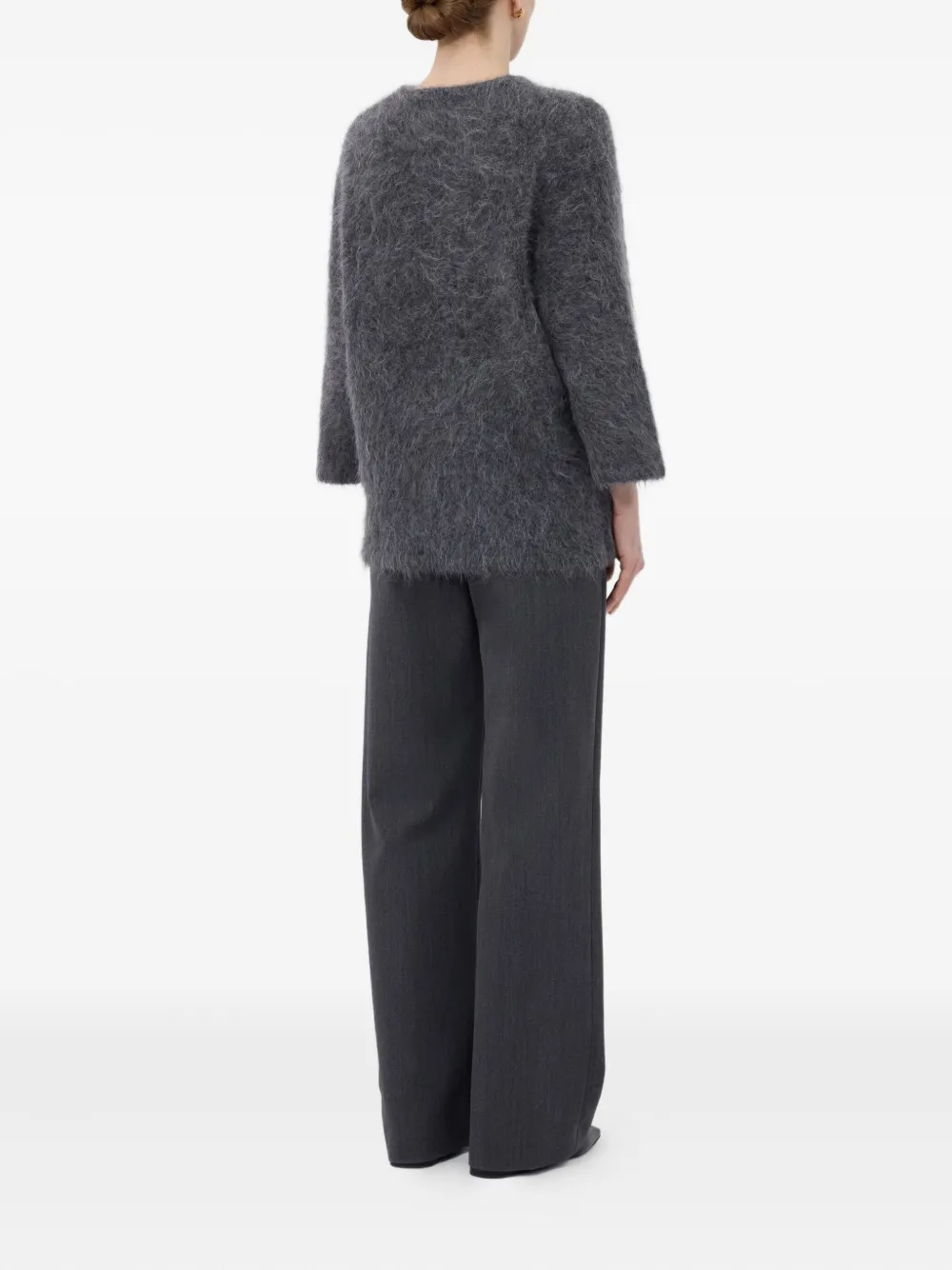 LouLou de Saison Trui van alpacablend met cropped mouwen Grijs