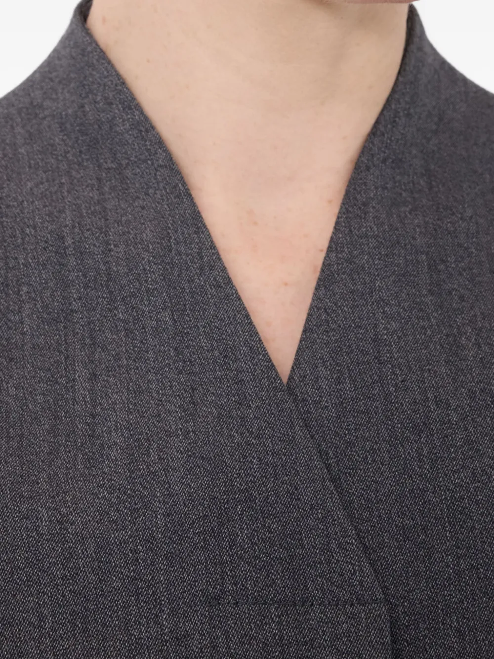 Loulou De Saison Rasca V-neck Twill Jacket In Gray