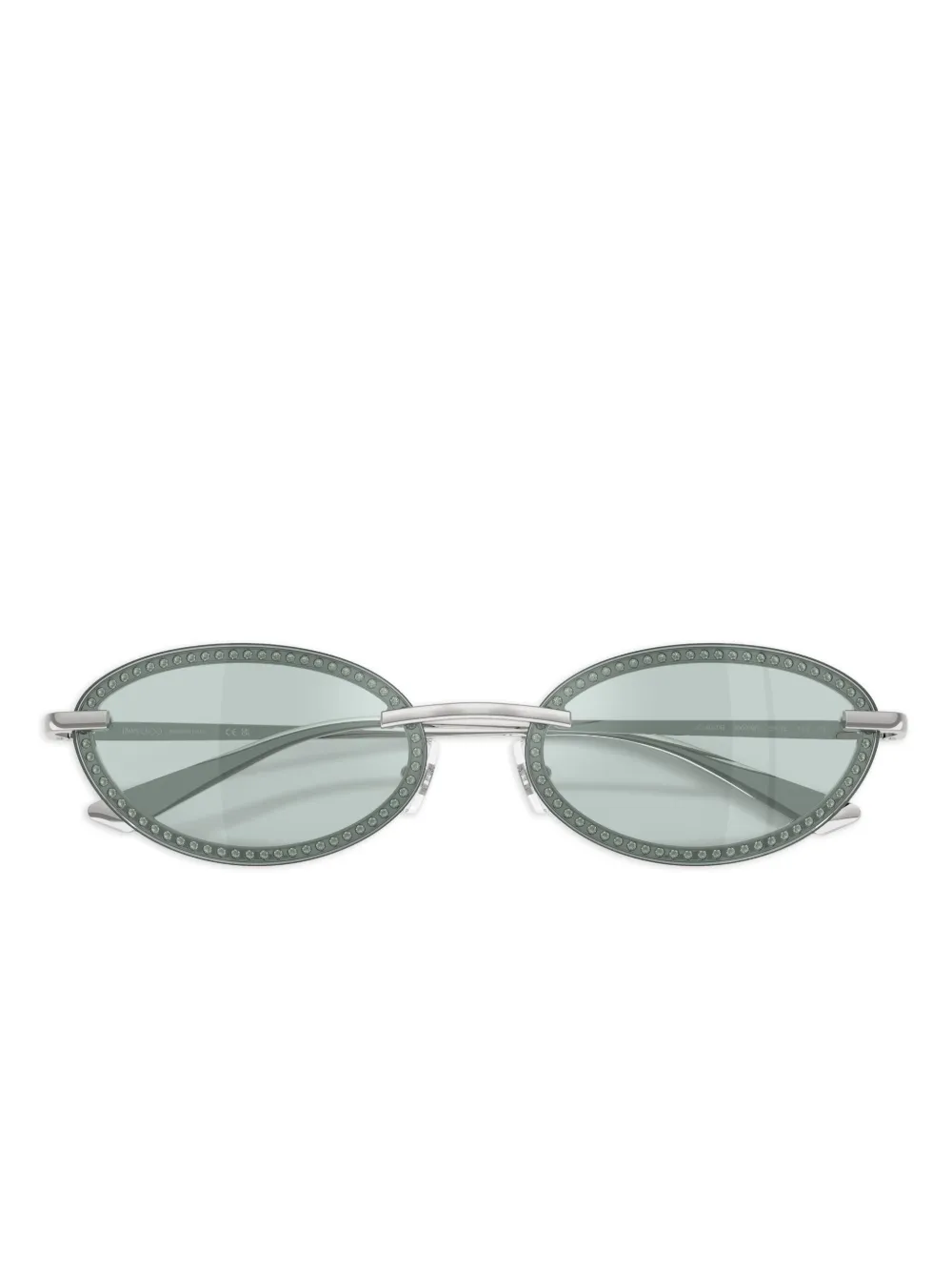 Jimmy Choo Eyewear Zonnebril met ovalen montuur en kralen Zilver