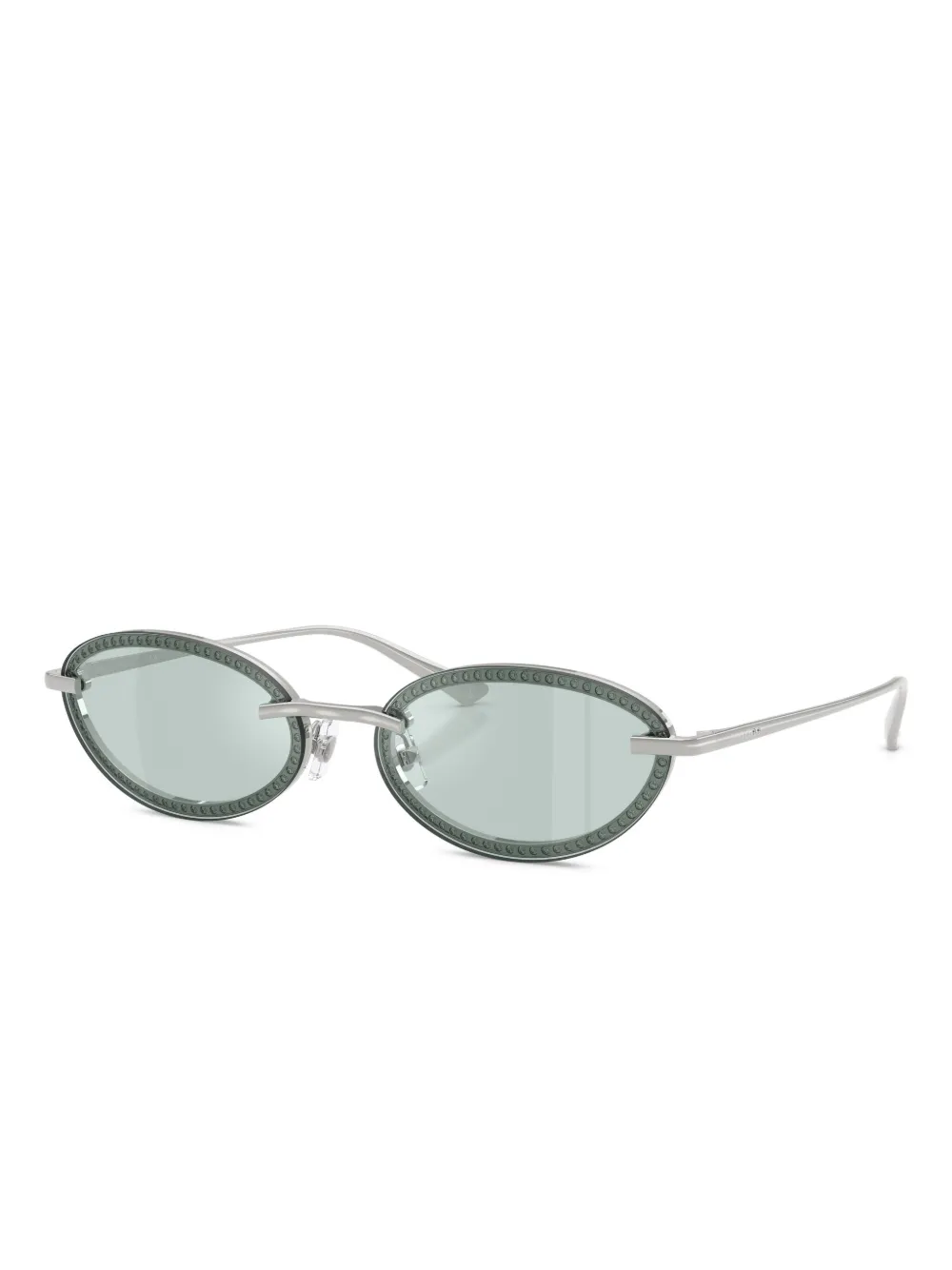 Jimmy Choo Eyewear Zonnebril met ovalen montuur en kralen Zilver