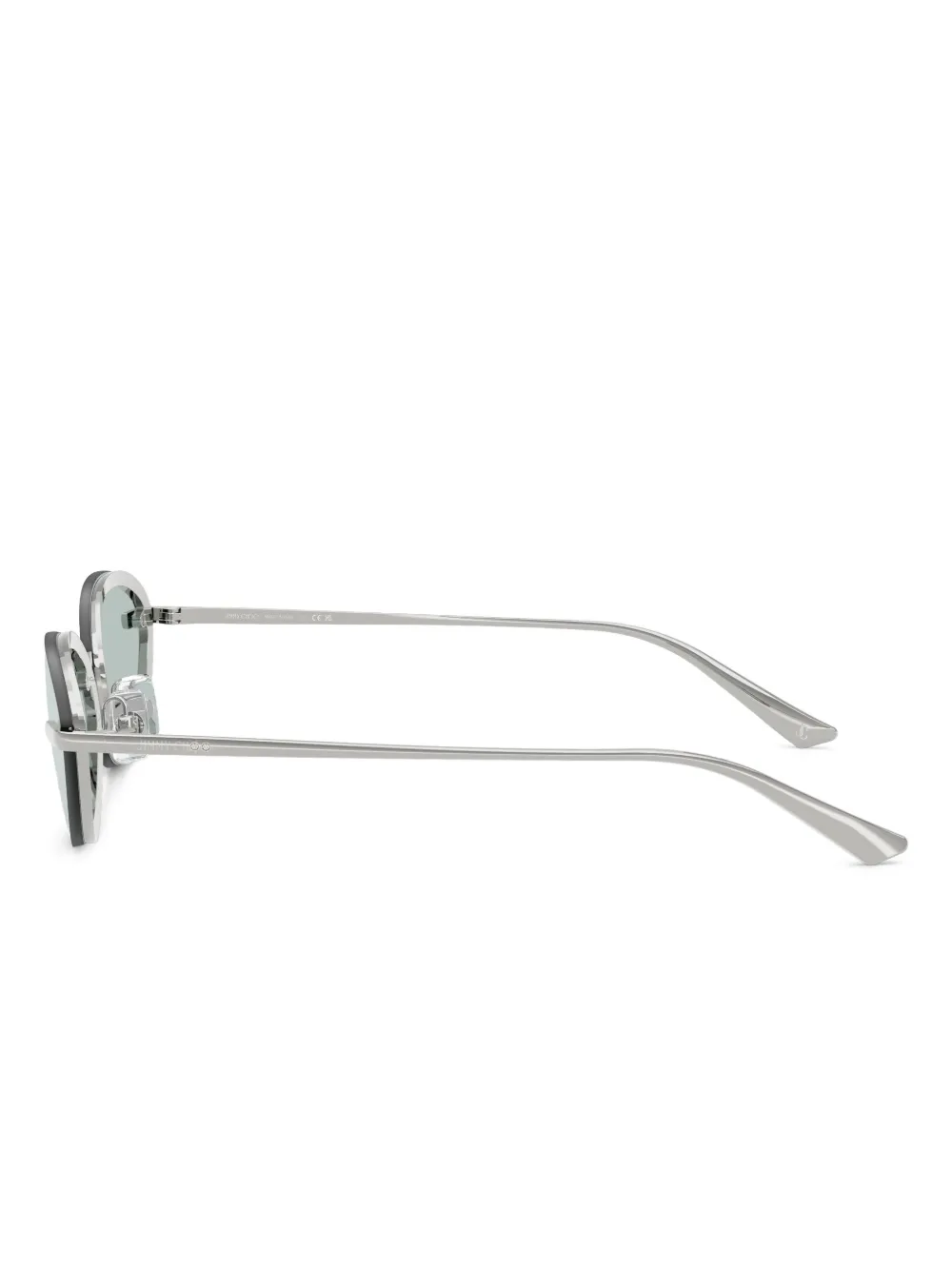 Jimmy Choo Eyewear Zonnebril met ovalen montuur en kralen Zilver