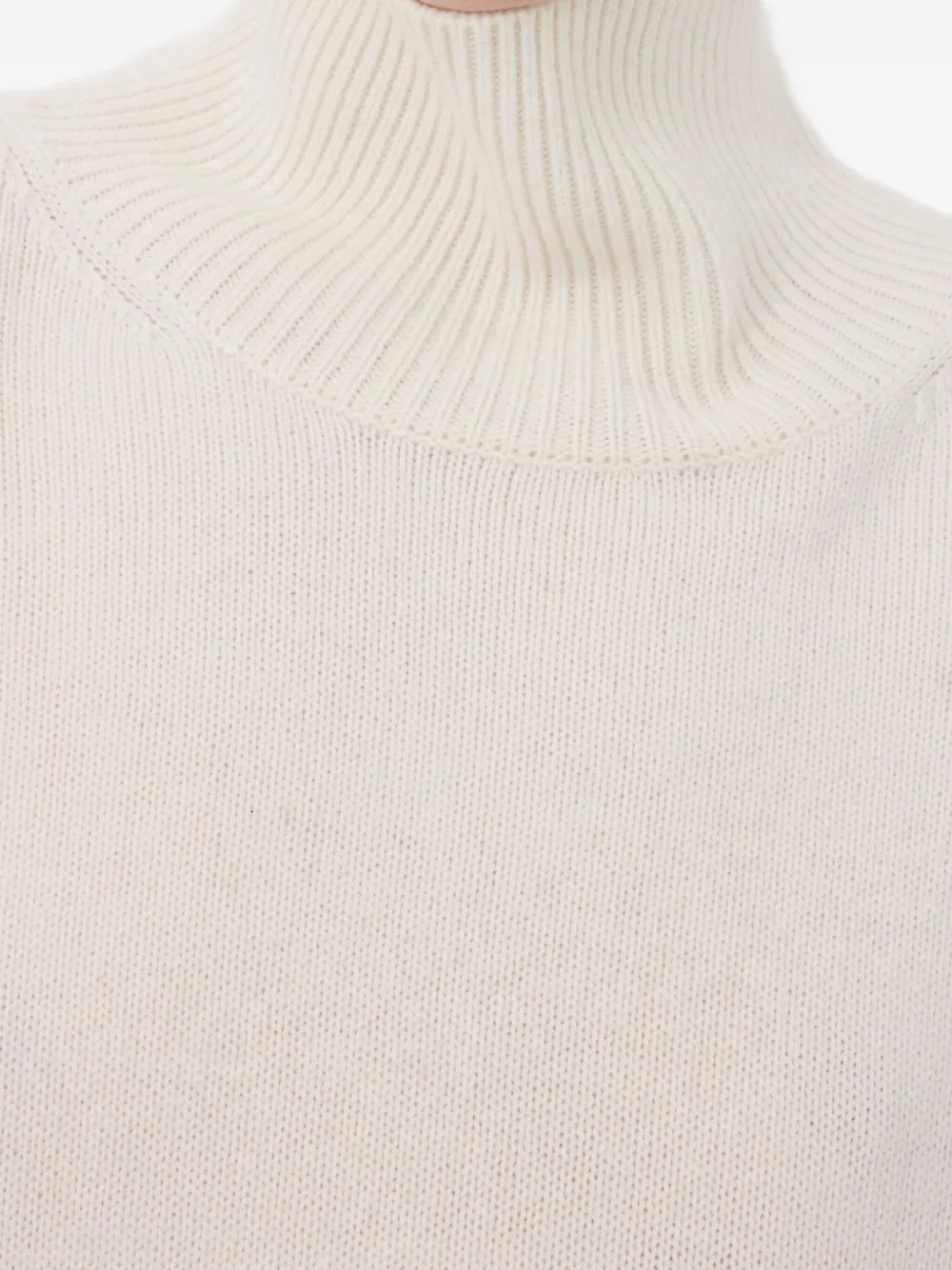 LouLou de Saison Kasjmier trui met geribbelde kraag Wit