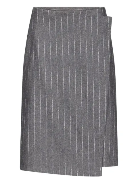 LouLou de Saison MASON pinstripe wrap midi skirt