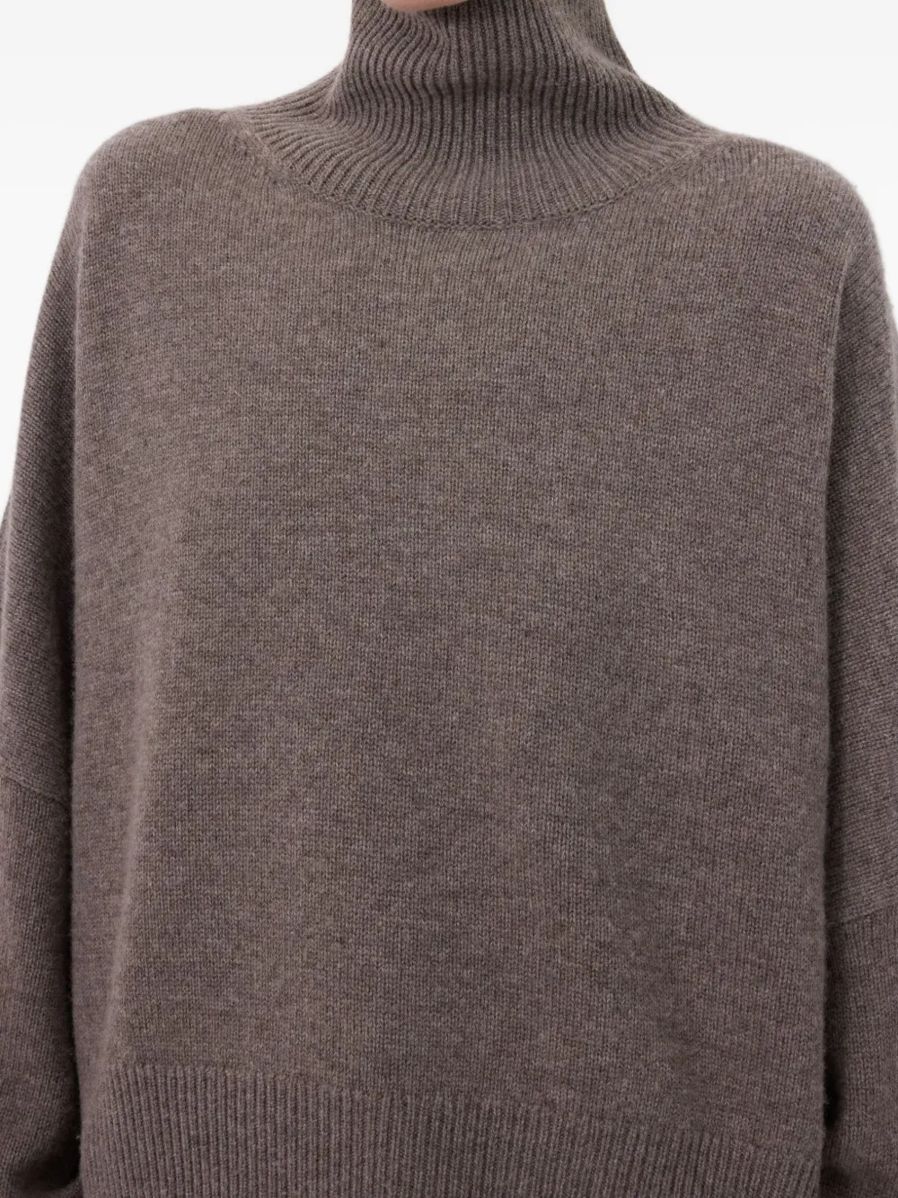 Loulou De Saison Luke Ribbed-collar Wool Sweater In Brown