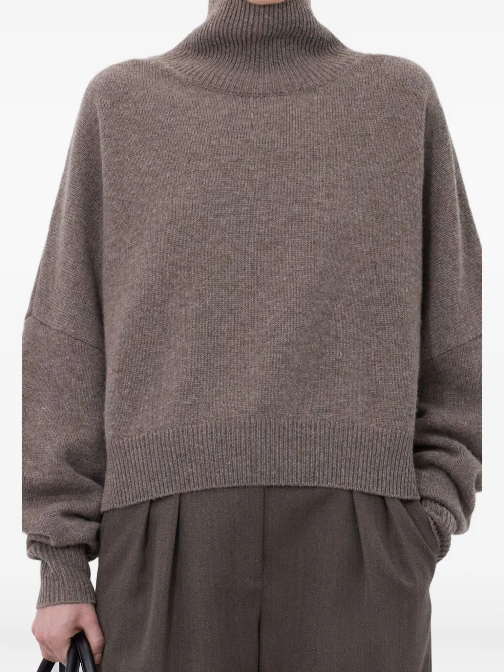 Loulou De Saison Luke Ribbed-collar Wool Sweater In Brown