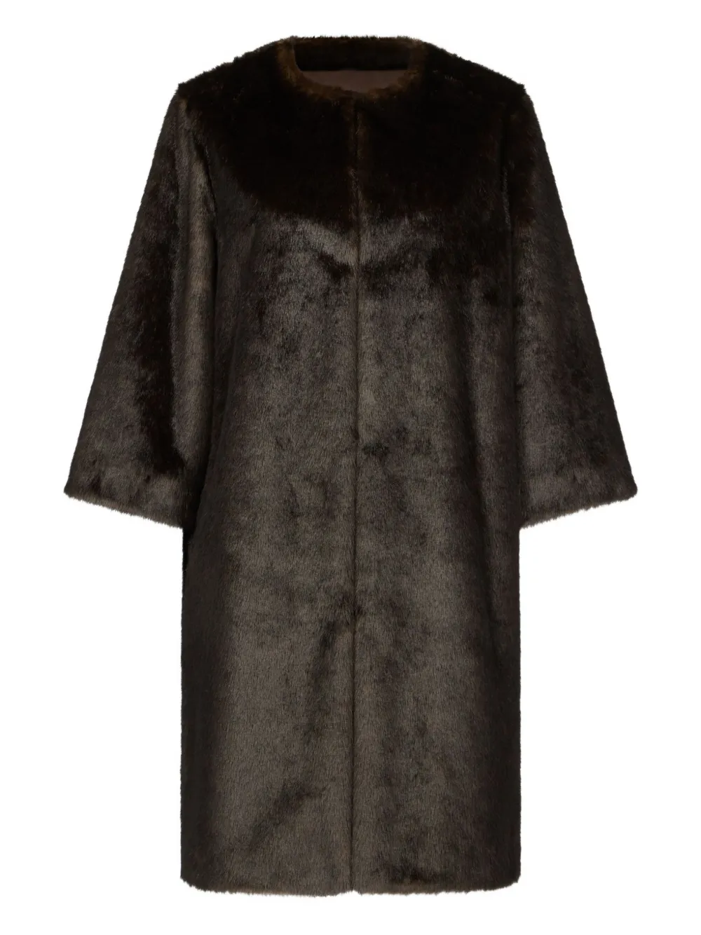 LouLou de Saison three-quarter-sleeve faux-fur coat | Brown | Image 1