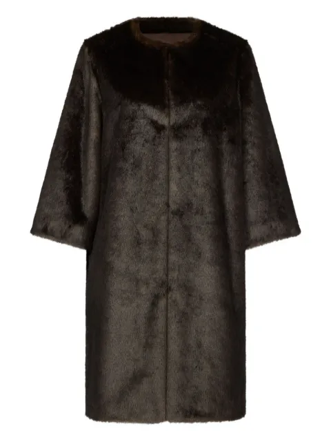 LouLou de Saison three-quarter-sleeve faux-fur coat