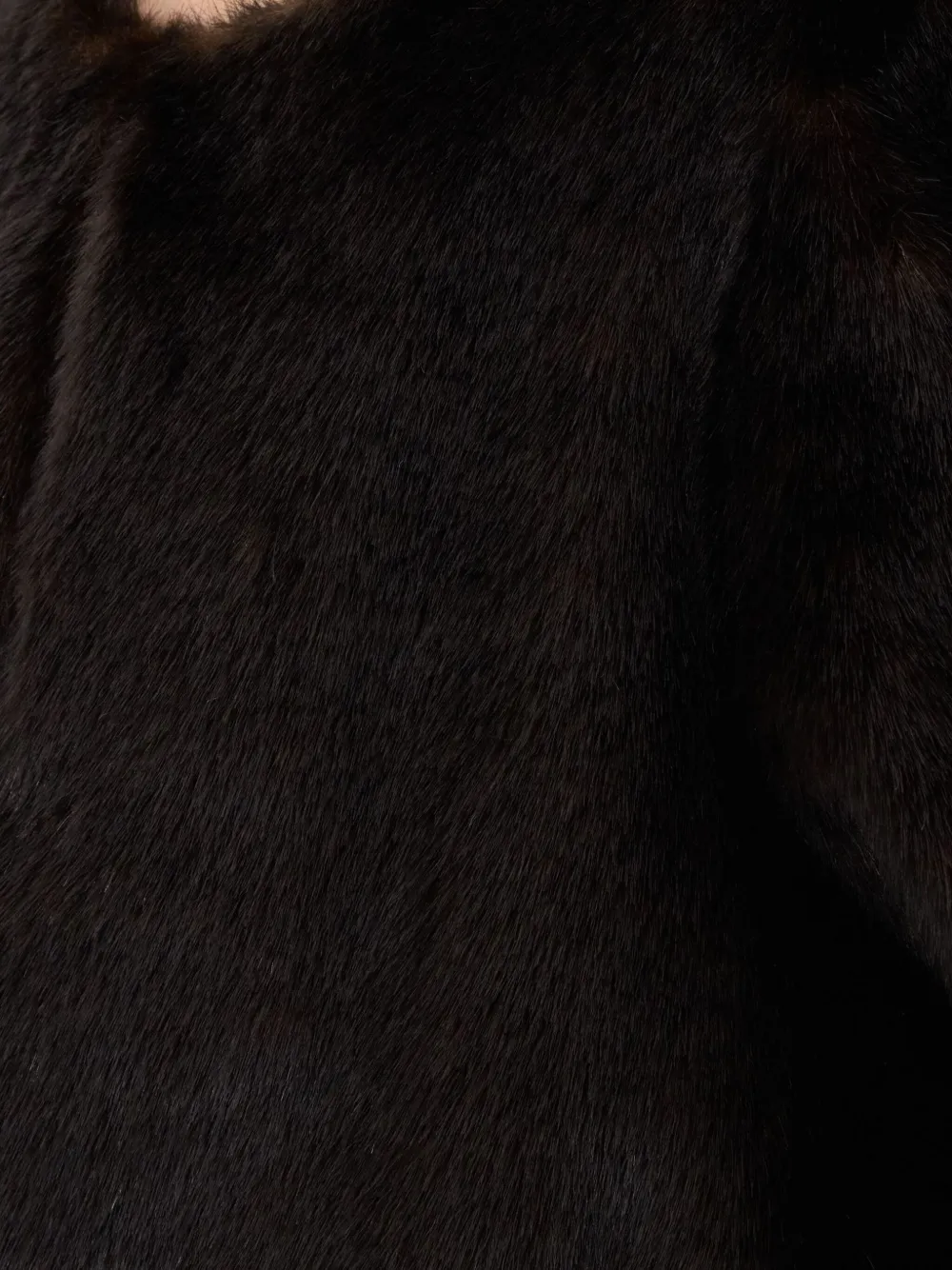 LouLou de Saison Jas van imitatiebont met cropped mouwen Bruin