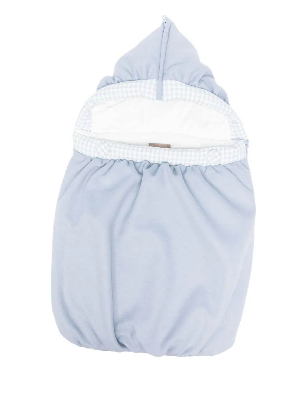 La Stupenderia hooded gingham-pattern sleep bag | Blue | Image 1