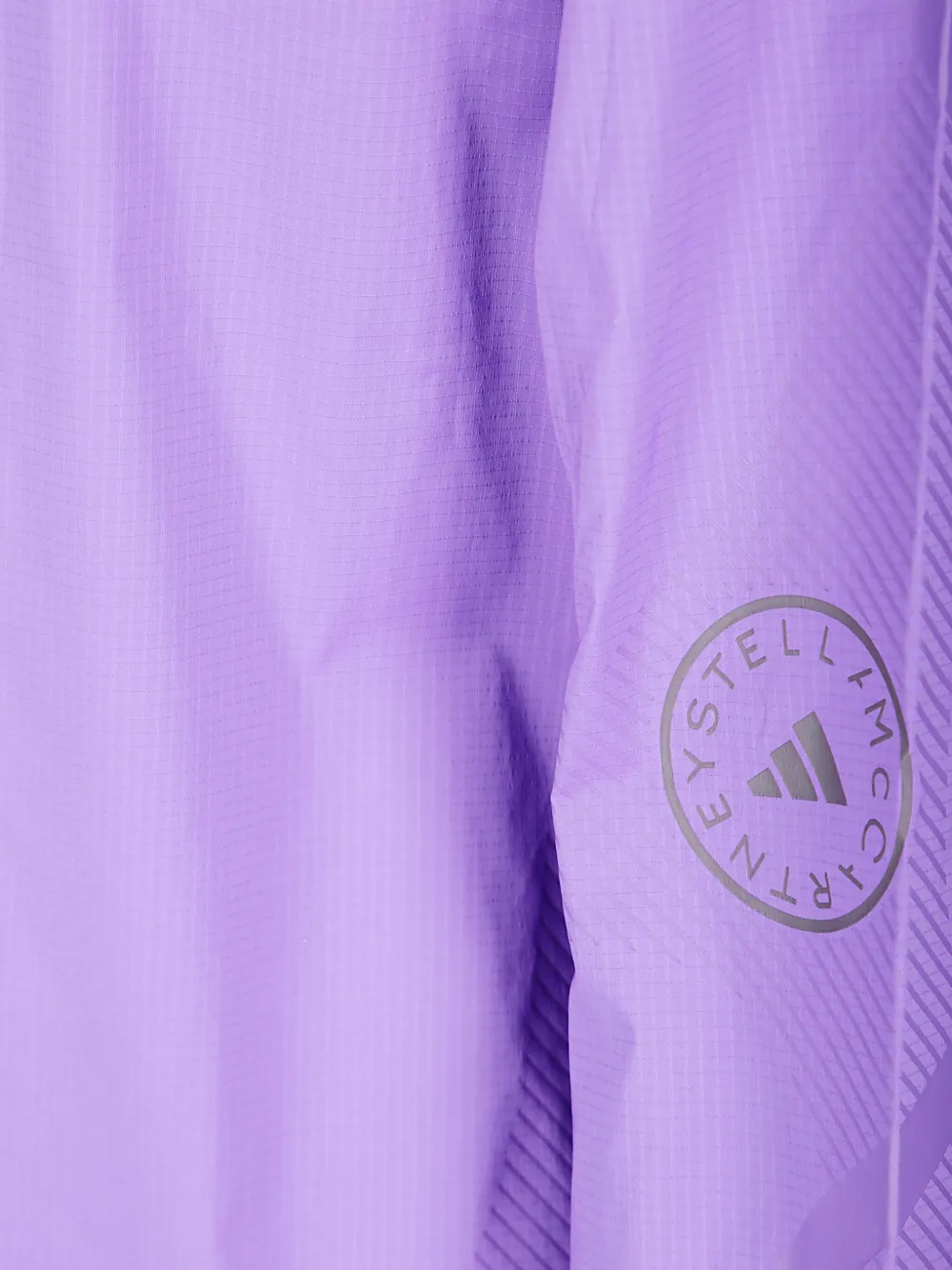 Adidas By Stella Mccartney Hooded Zip-front Running Jacket In Purple