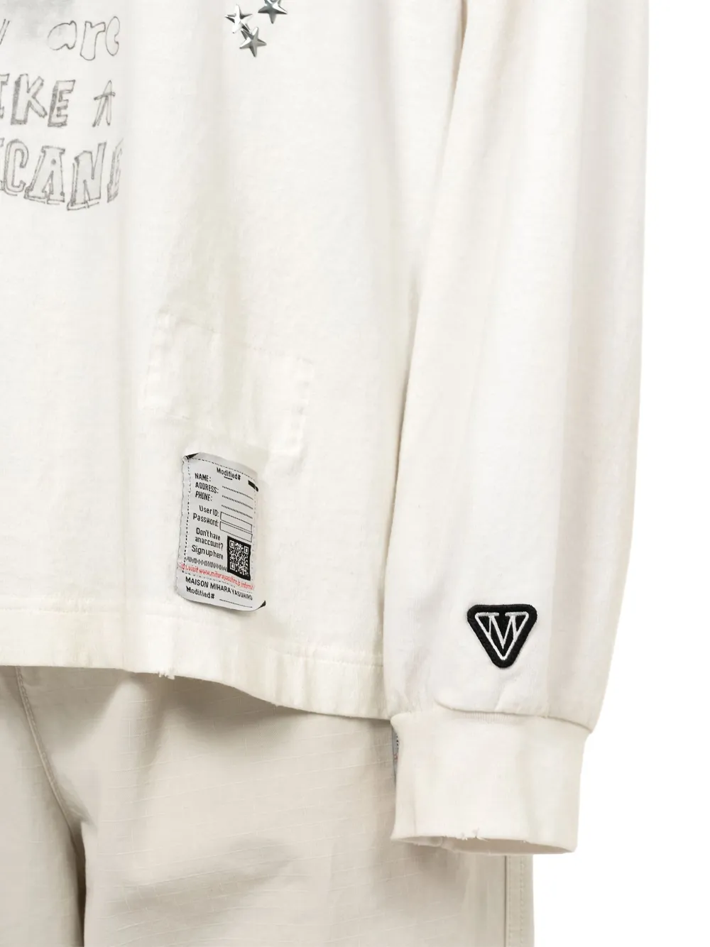 Maison MIHARA YASUHIRO T-shirt met lange mouwen en hondenprint Beige