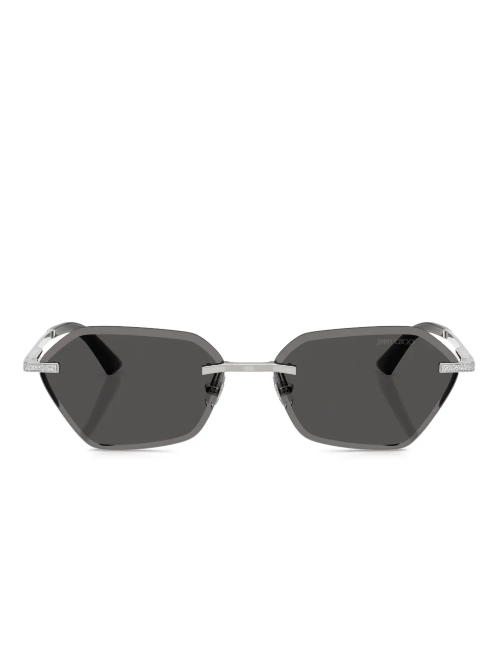 Jimmy Choo Eyewear geometric-frame glitter-detail sunglasses | Silver | Image 1