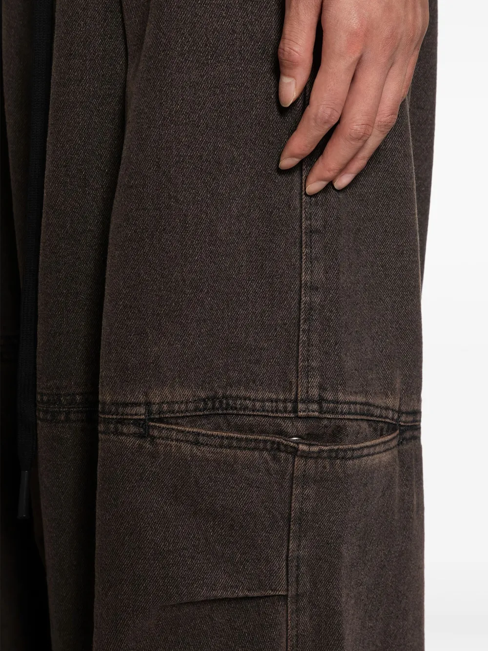 Andrea Ya'aqov Katoenen jeans met ceintuur Bruin