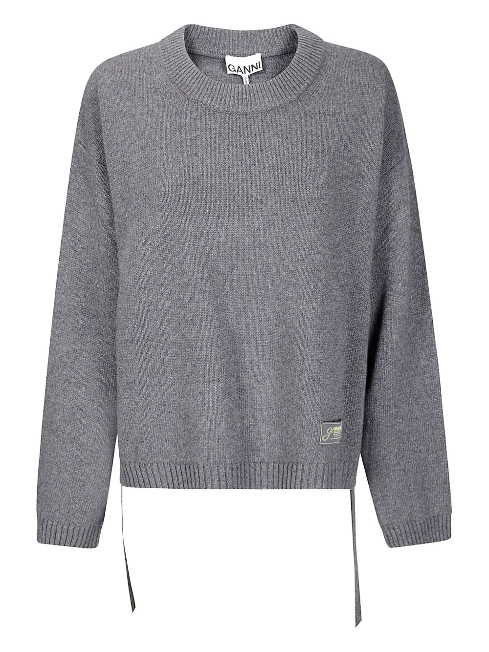 GANNI side-tie sweater | Grey | Image 1