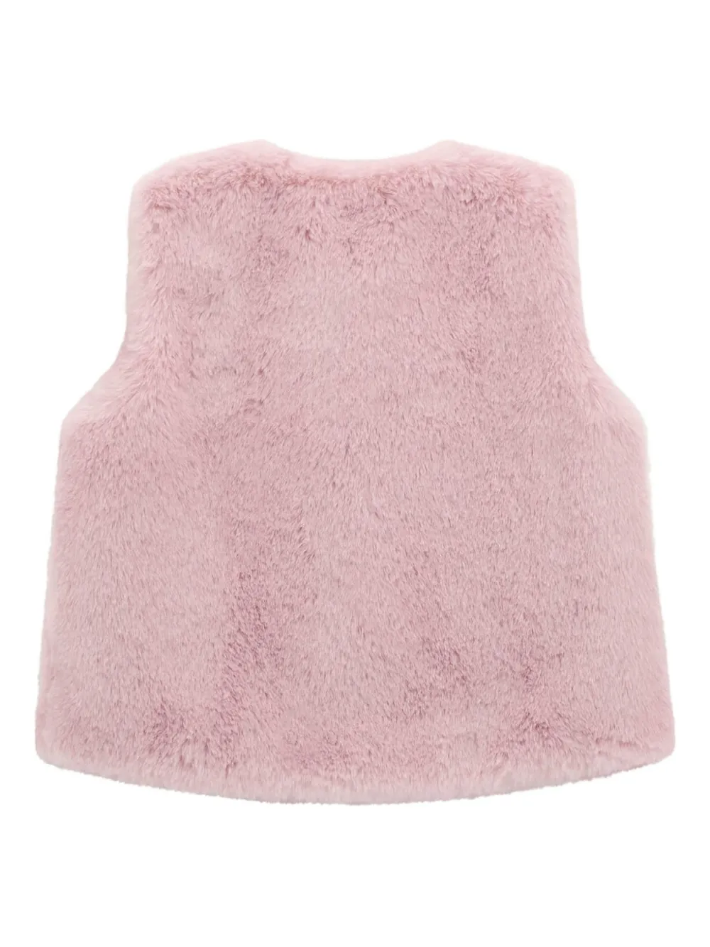 guess kids faux-fur pom-pom vest Roze