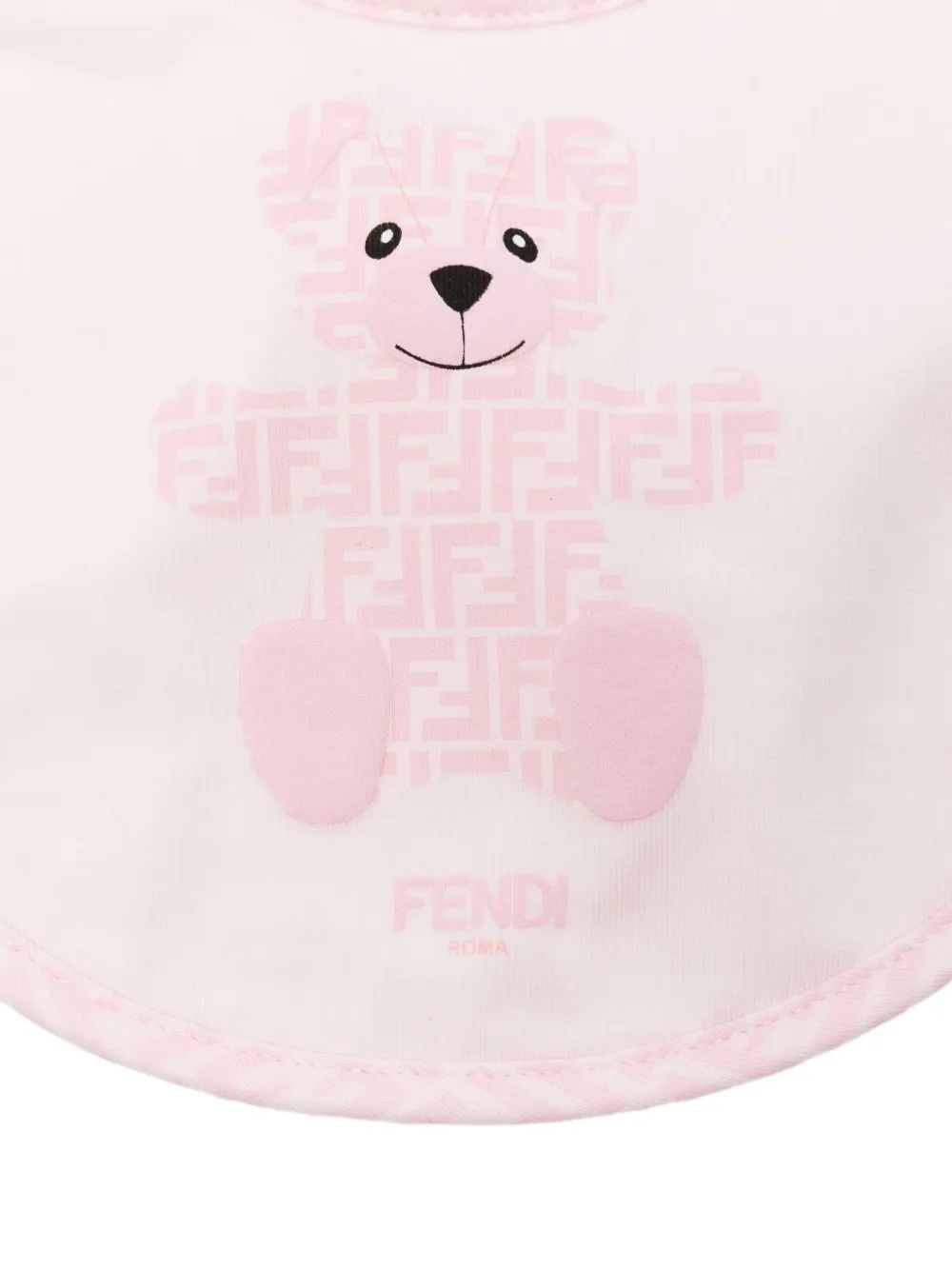 Fendi Kids Drie slabbetjes met FF-logo Roze