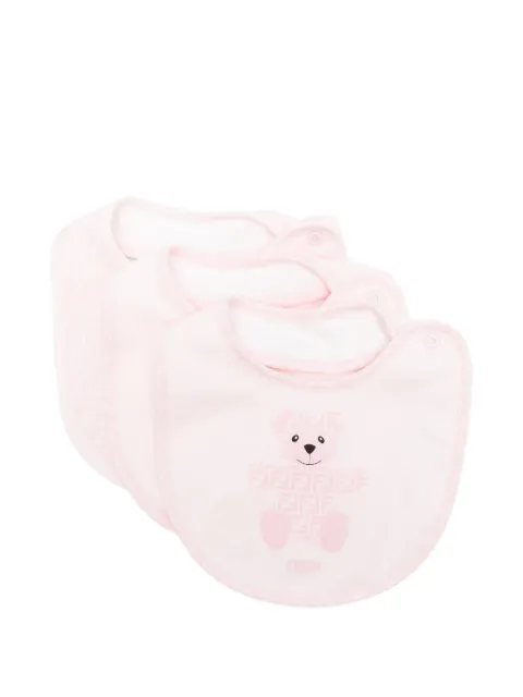 Fendi Kids FF-logo teddy bibs (pack of three)