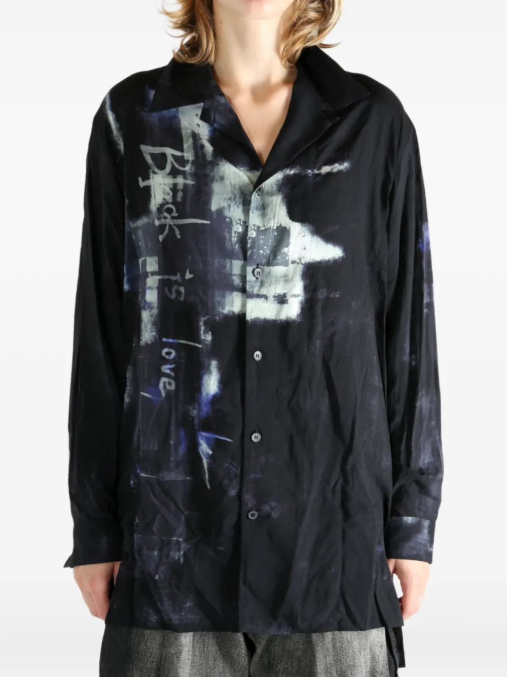 Y's graphic-print shirt - Zwart