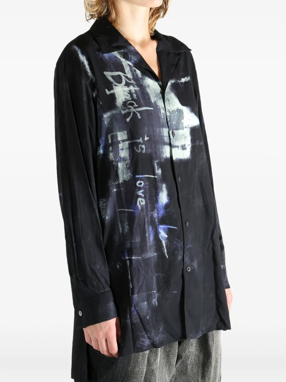 Y's graphic-print shirt Zwart
