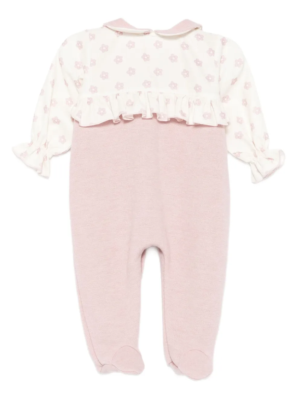 La Stupenderia floral-print ruffled rompers - Rosa