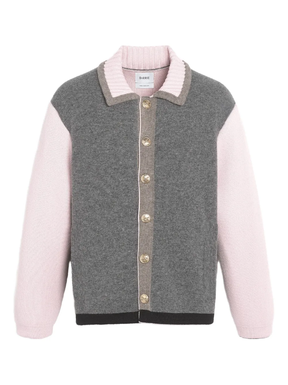 Barrie colour-block buttoned cardigan | Grey | Image 1