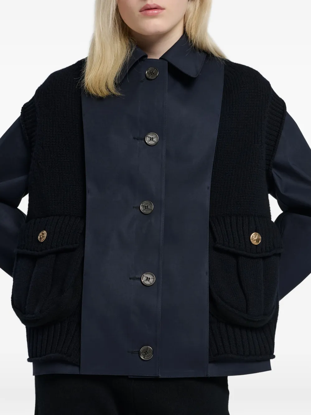 Barrie Regenjas met kasjmier vlakken Blauw