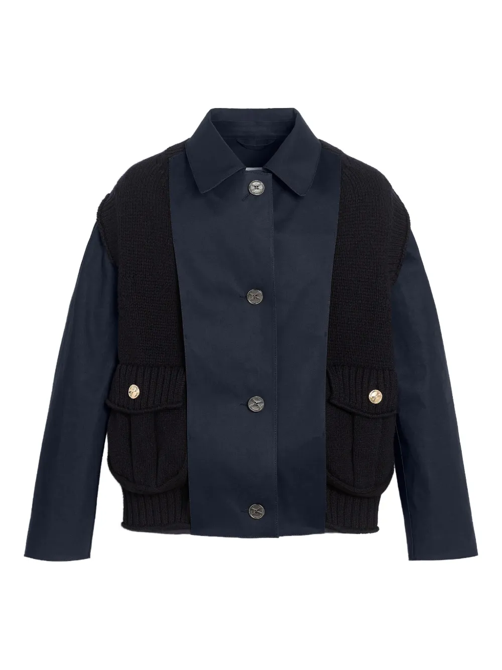 Barrie cashmere-paneled cotton raincoat | Blue | Image 1
