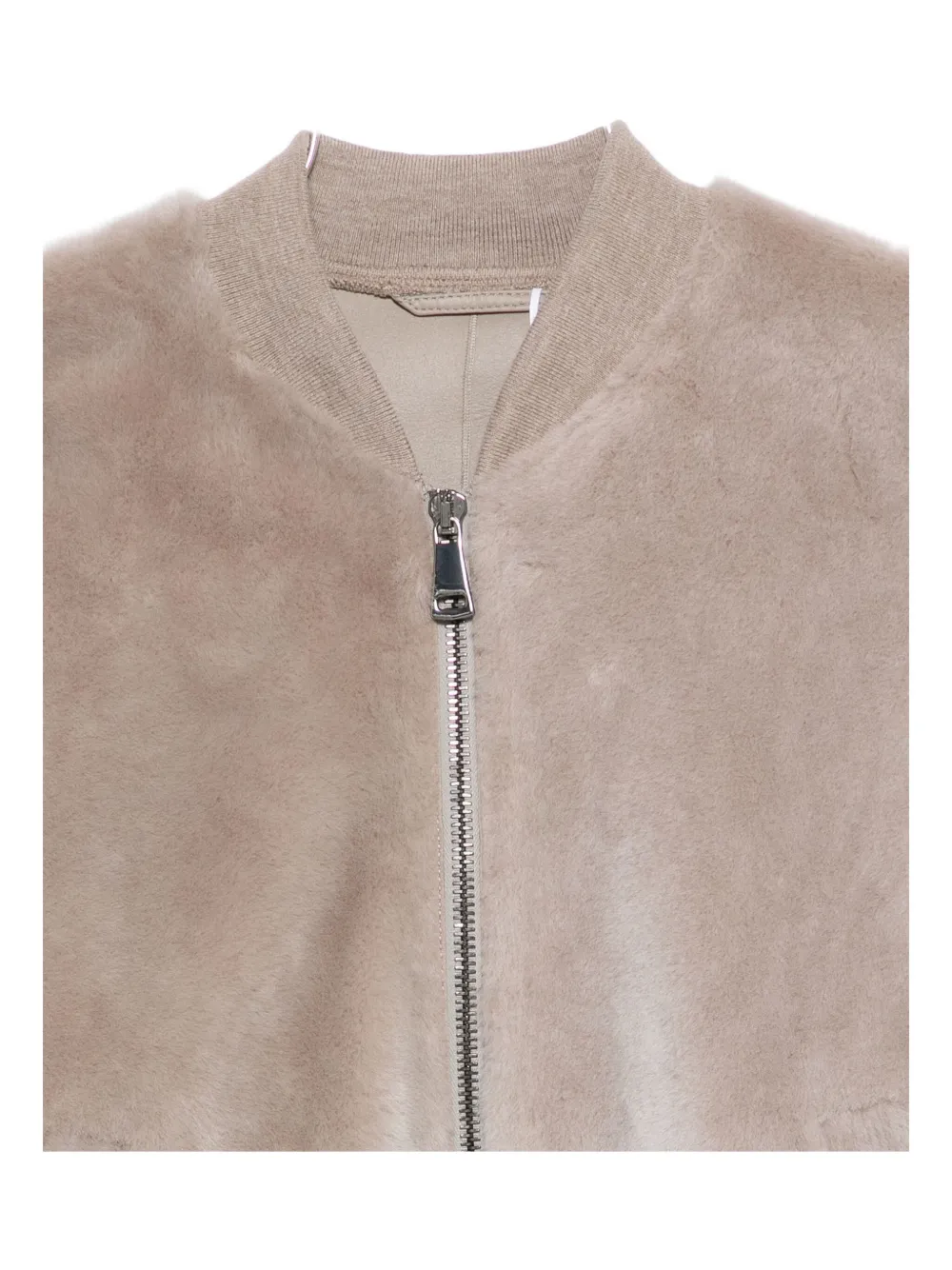 Simonetta Ravizza Faux-fur Bomber Jacket In Neutral
