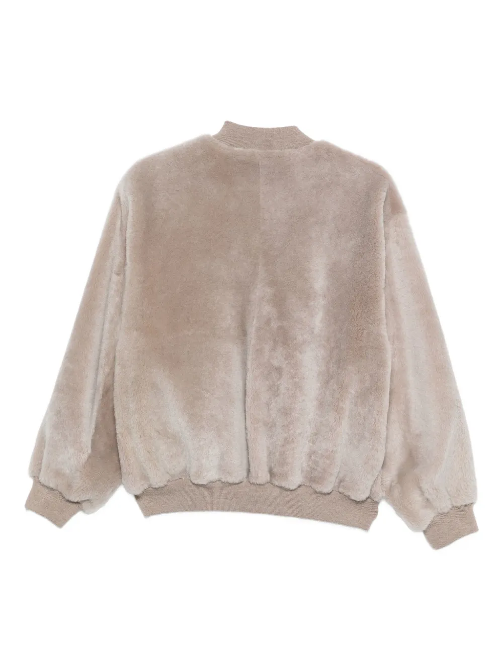 Simonetta Ravizza Faux-fur Bomber Jacket In Neutral