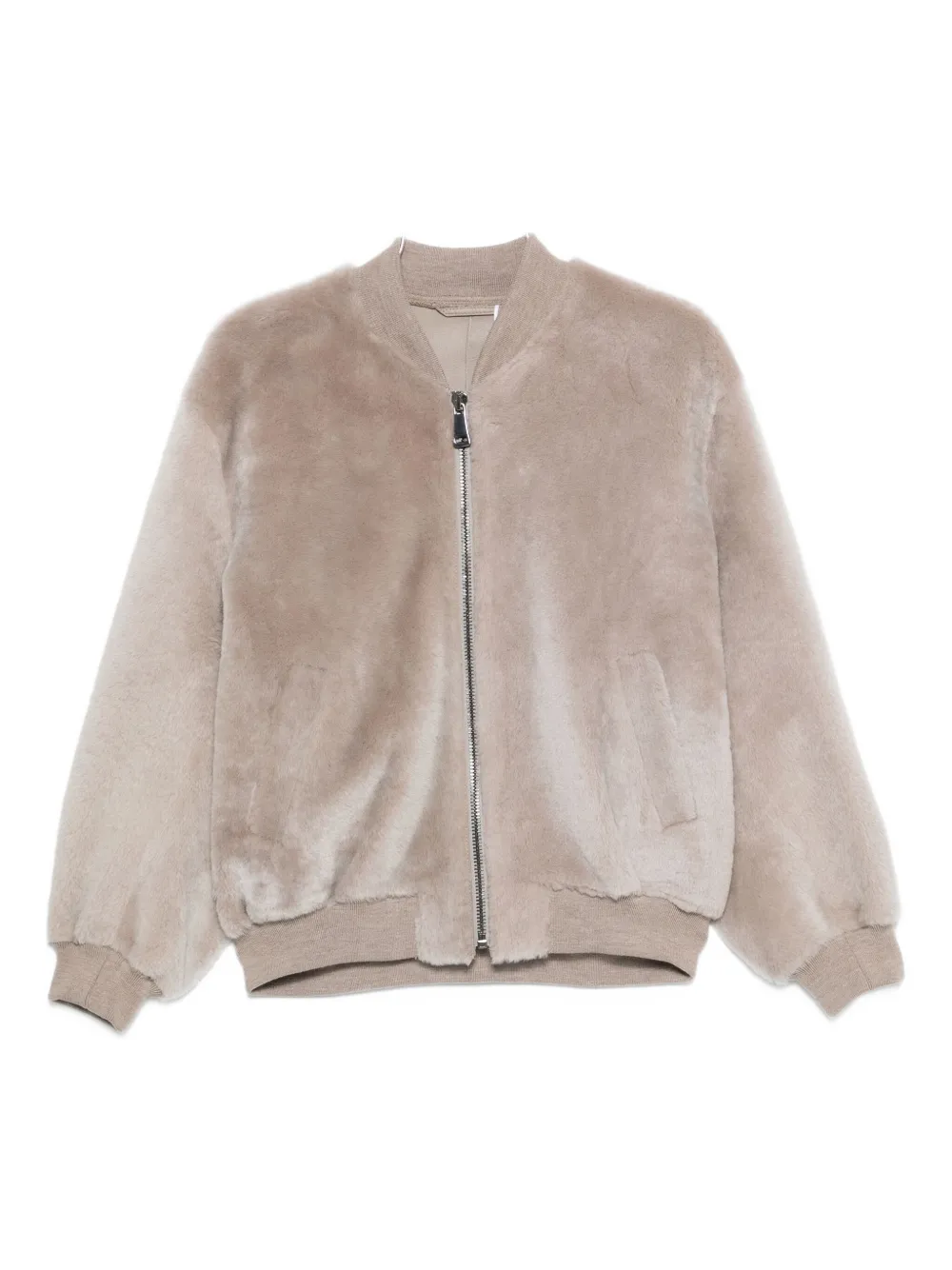 Simonetta Ravizza Faux-fur Bomber Jacket In Neutral