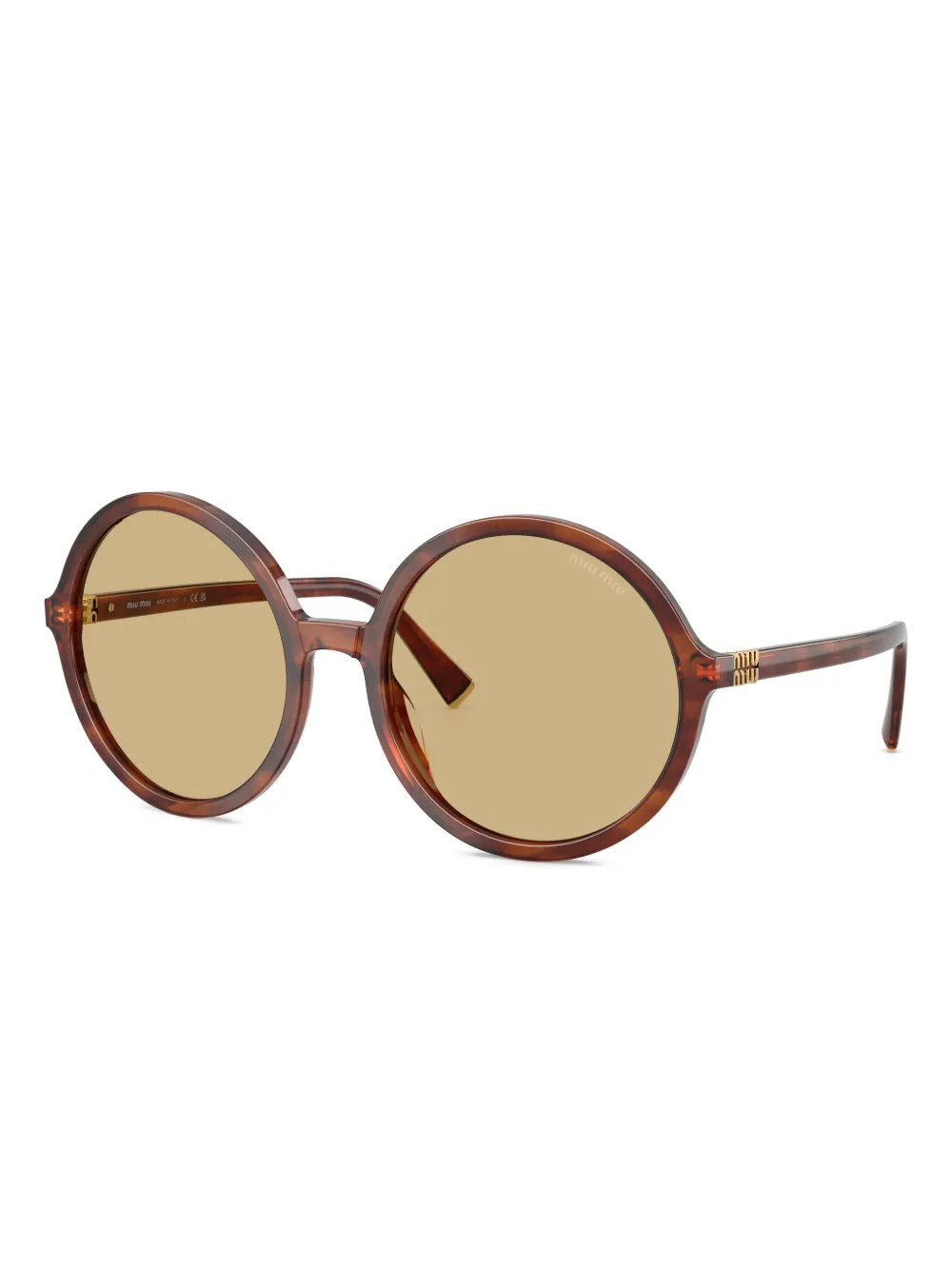 Miu Miu Eyewear Zonnebril met rond montuur - Bruin