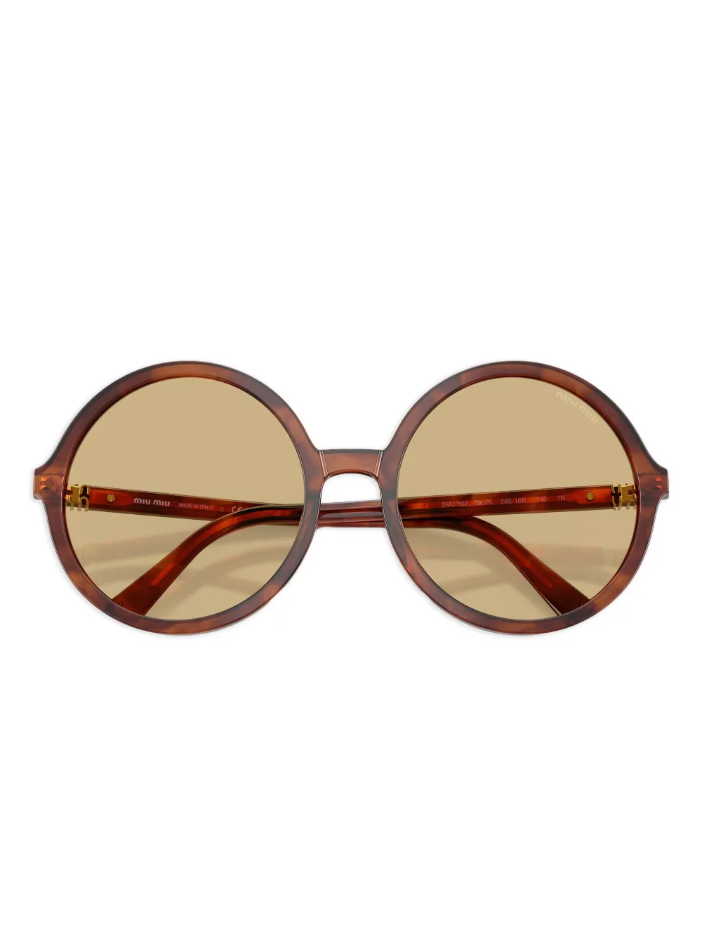 Miu Eyewear Zonnebril met rond montuur Bruin