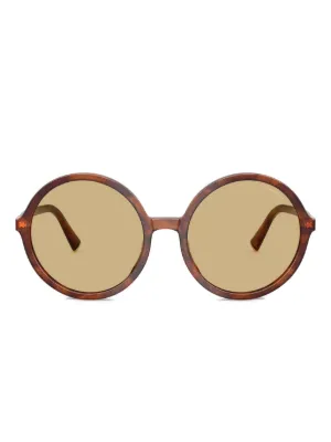 Miu Miu Eyewear オーバルフレーム サングラス | ブラウン | FARFETCH JP