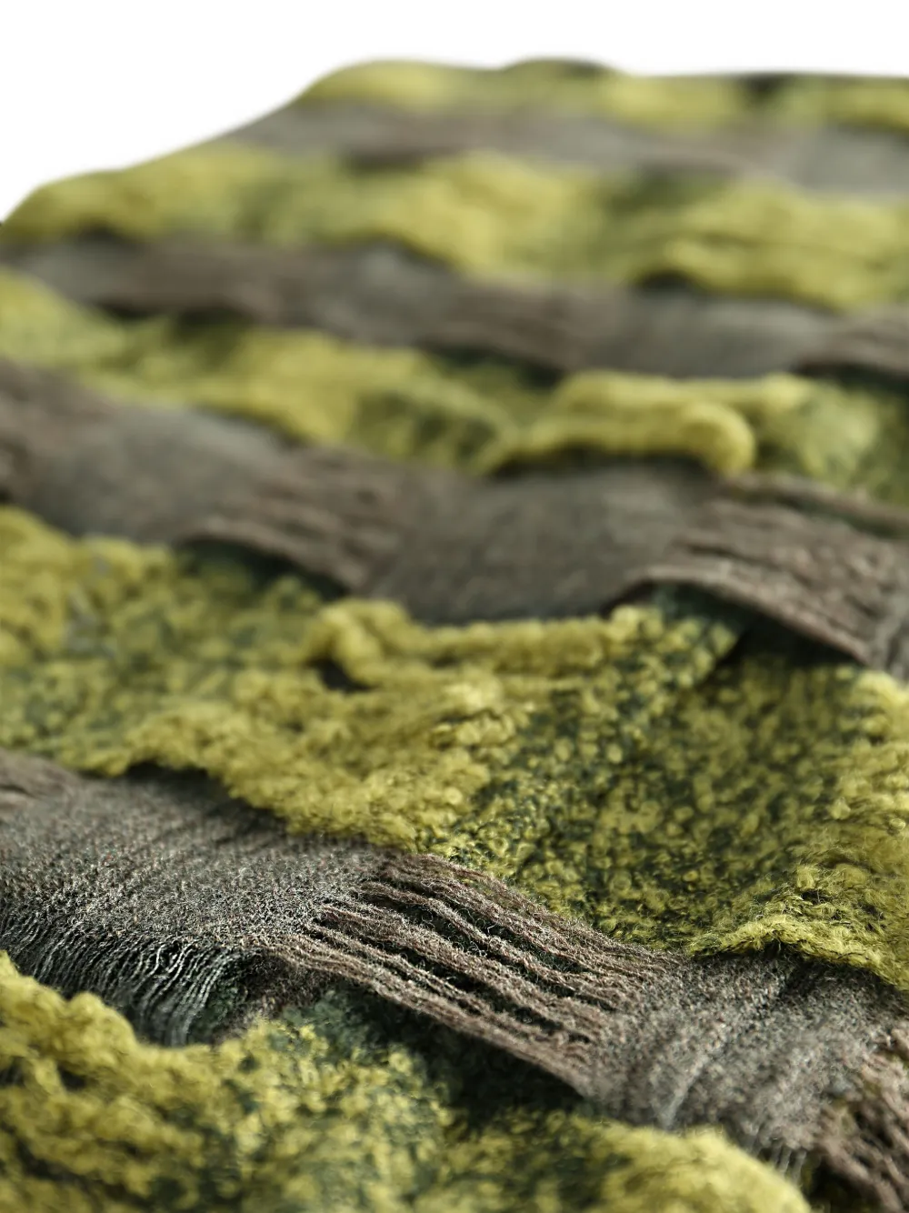 Y's Plaid-pattern Bouclé Scarf In Green
