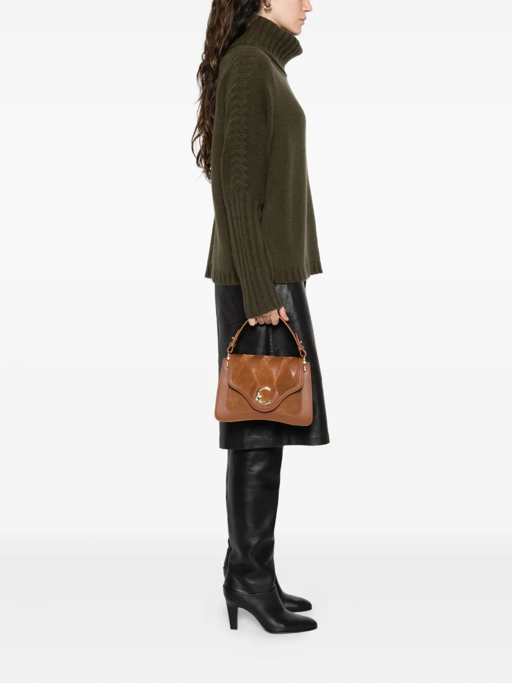 Coccinelle leather shoulder bag - Bruin