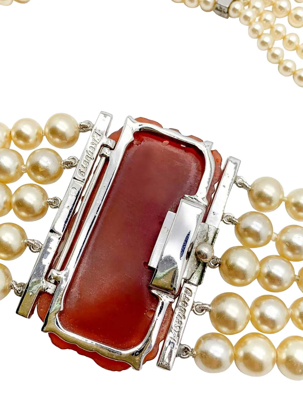 Pre-owned Jennifer Gibson Jewellery Eisenberg & Sons 1940s Pearls Necklace In Silver