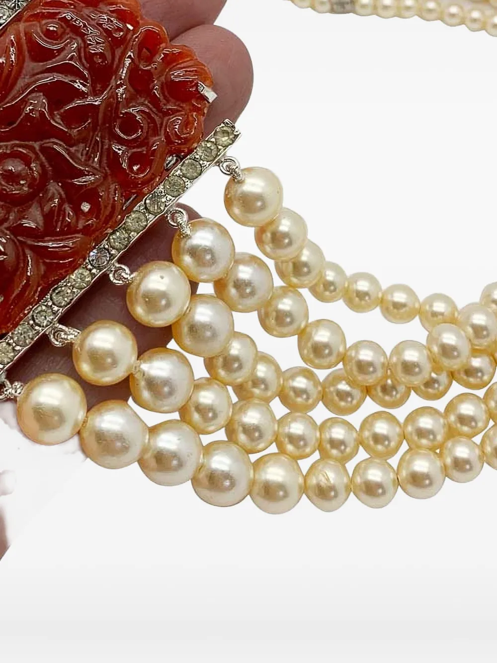 Pre-owned Jennifer Gibson Jewellery Eisenberg & Sons 1940s Pearls Necklace In Silver