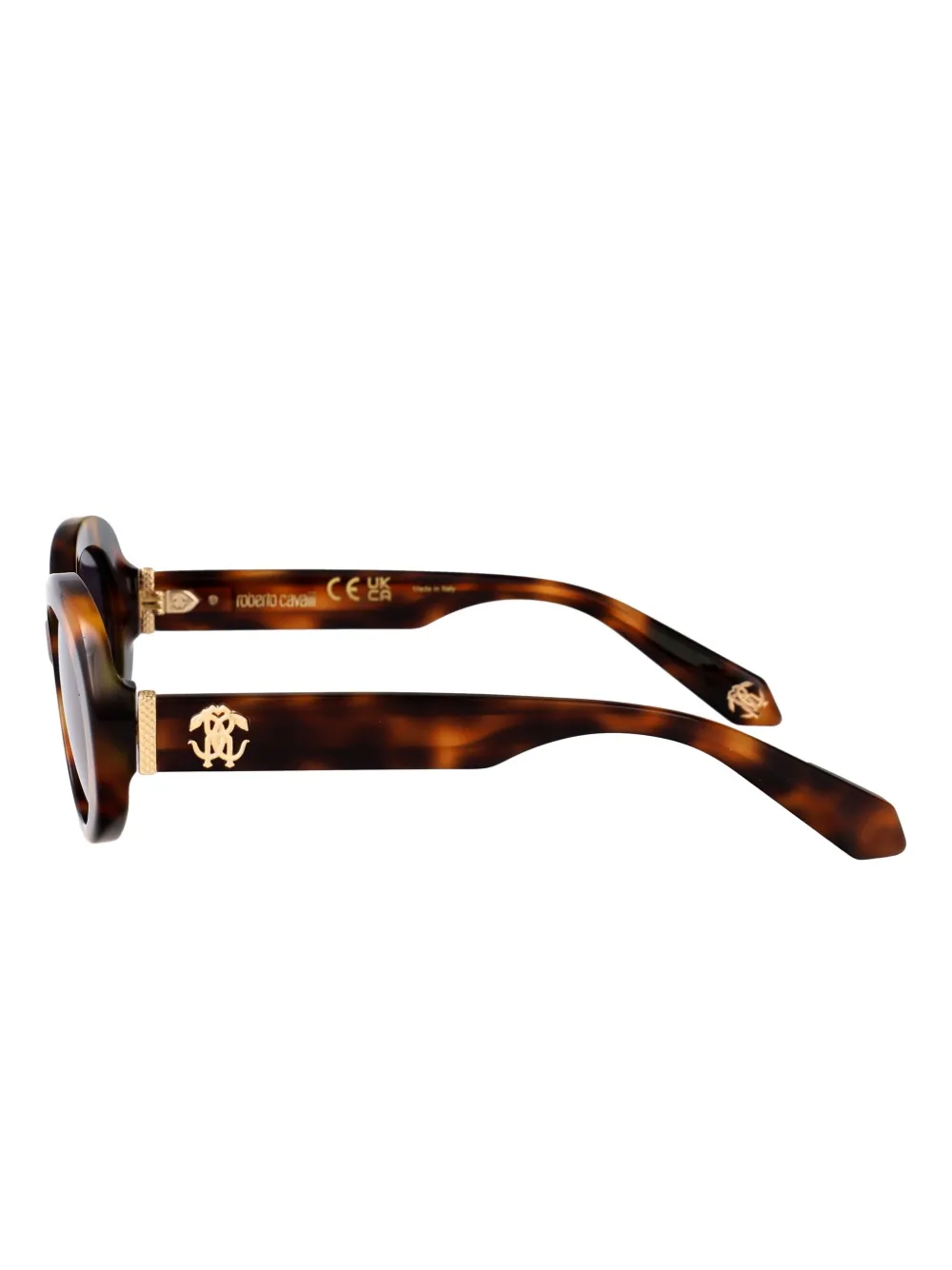 Roberto Cavalli Zonnebril met ovaal montuur en logo Bruin