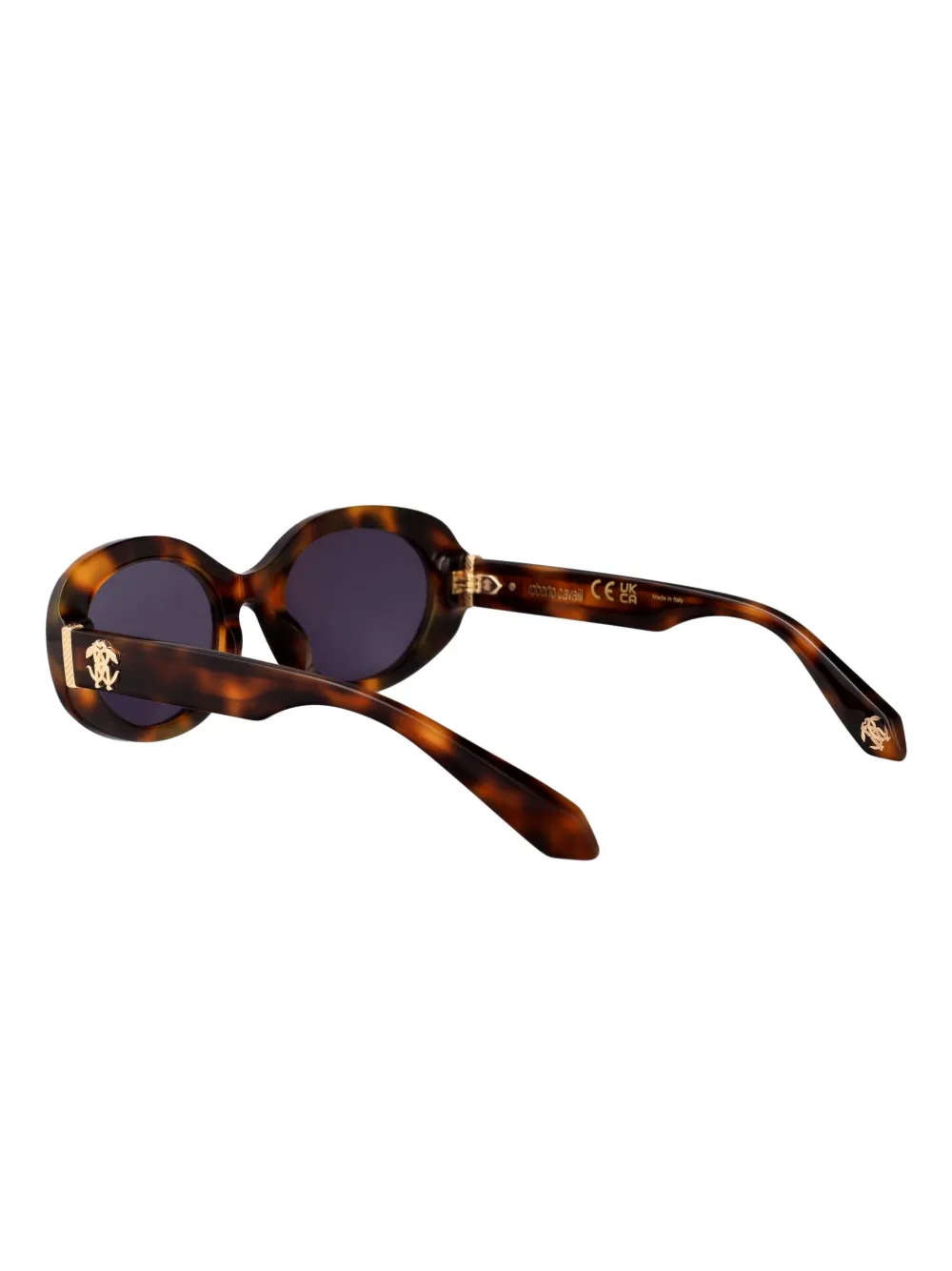 Roberto Cavalli Zonnebril met ovaal montuur en logo Bruin