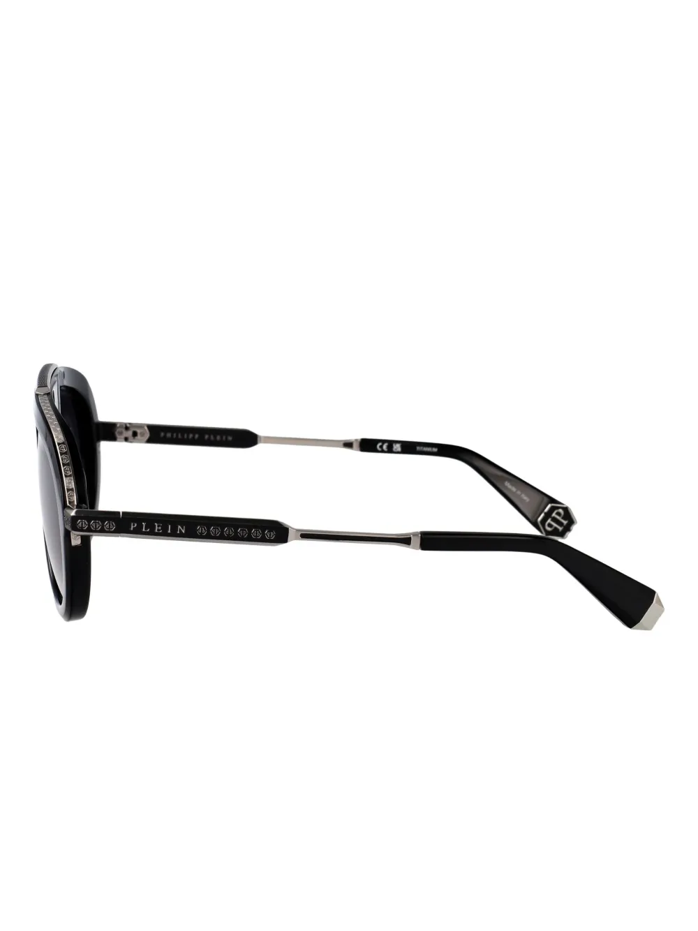 Philipp Plein Eyewear Zonnebril met schild montuur Zwart